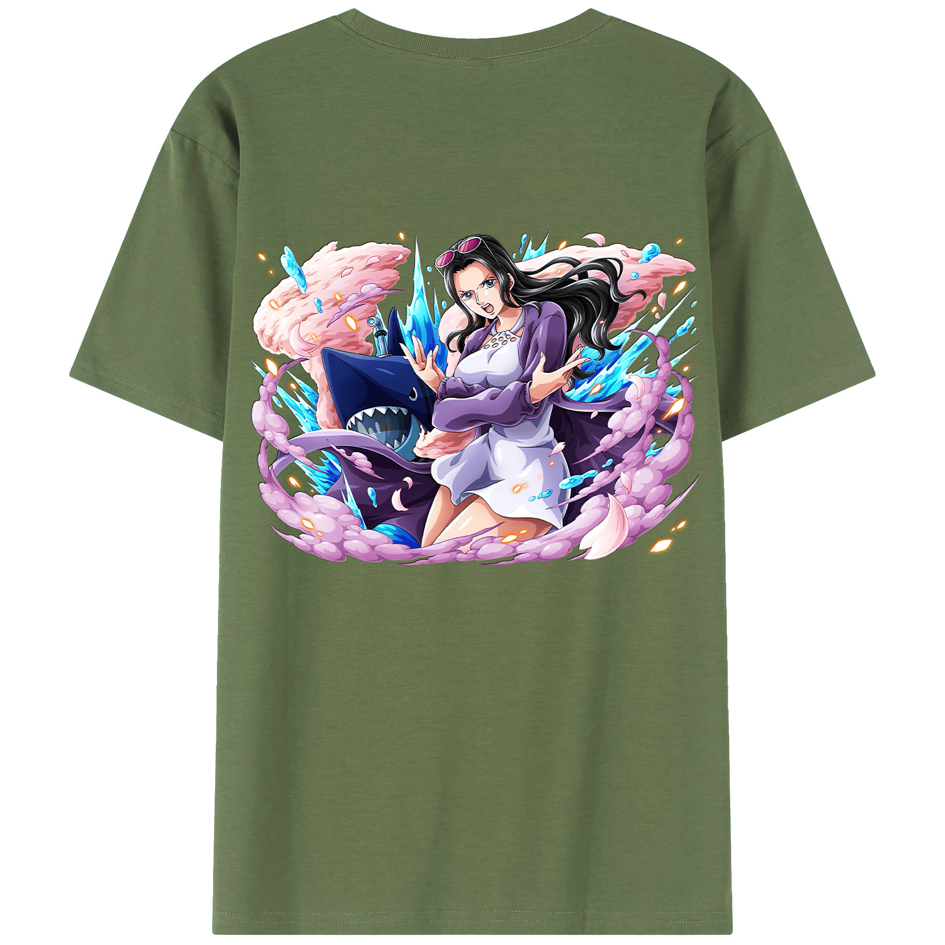 ワンピース ニコ・ロビン ONE PIECE Nico Robin 綿100％ メンズ半袖Tシャツ（バックプリント） 通気性